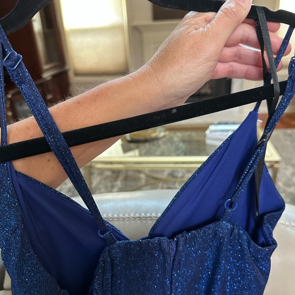 New With tag  long dress. Midnight Blue Glitter Dress - Picture 8 of 8